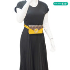 FENDI F Envelope FF 1974 Embossed Leather Belt Bag Sunflower