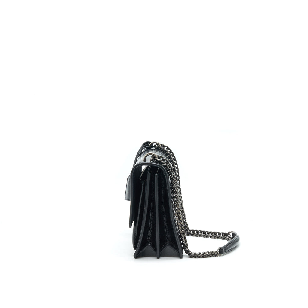 SAINT LAURENT SUNSET SHOULDER BAG BLACK SHW