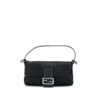 Fendi Zucca Baguette Canvas Black With Silver Hardware