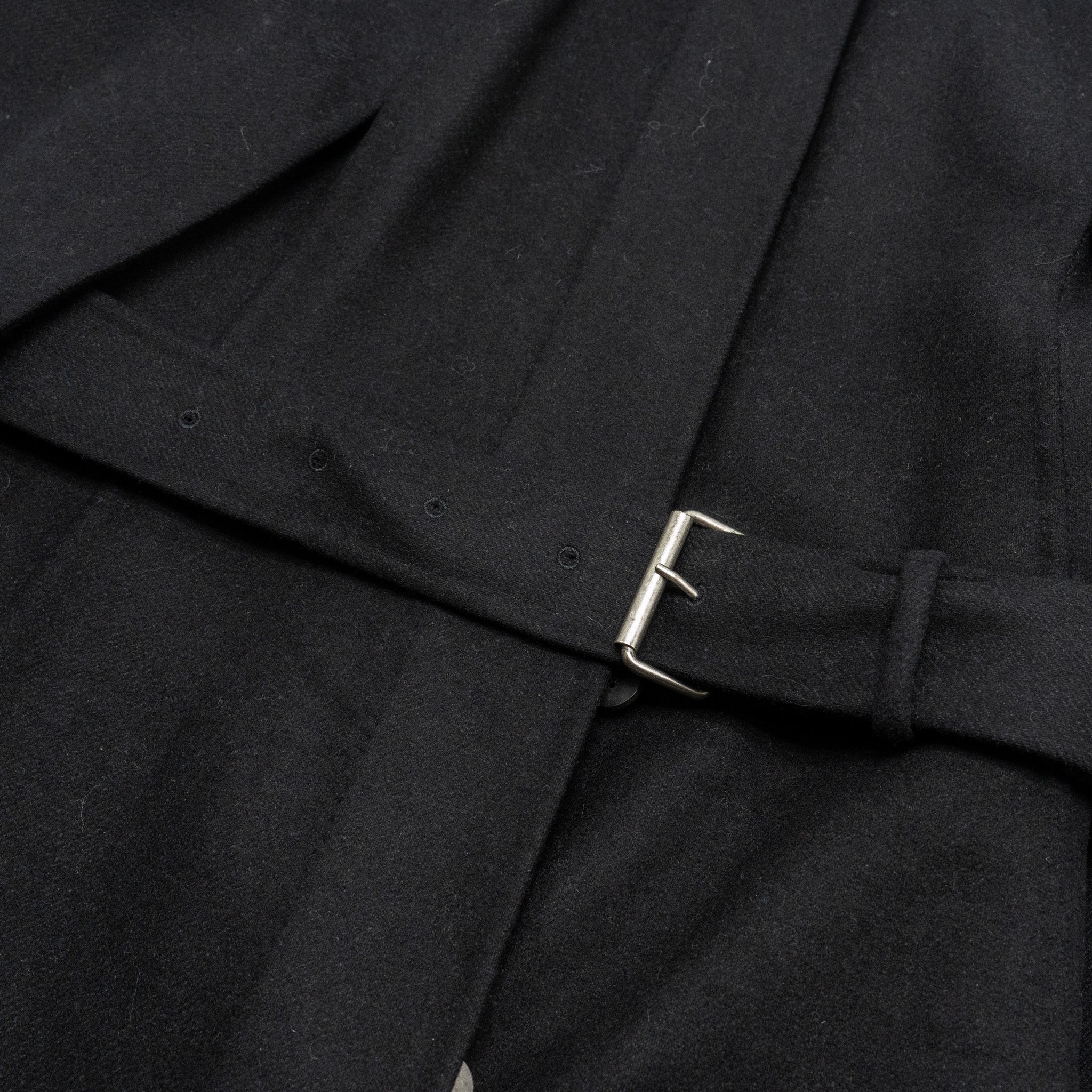 Dior Size 36 Coat with Belt Wool/Rabbit Hair Black