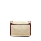 Saint Laurent Medium Niki Bag Trimmed Linen Canvas Brown
