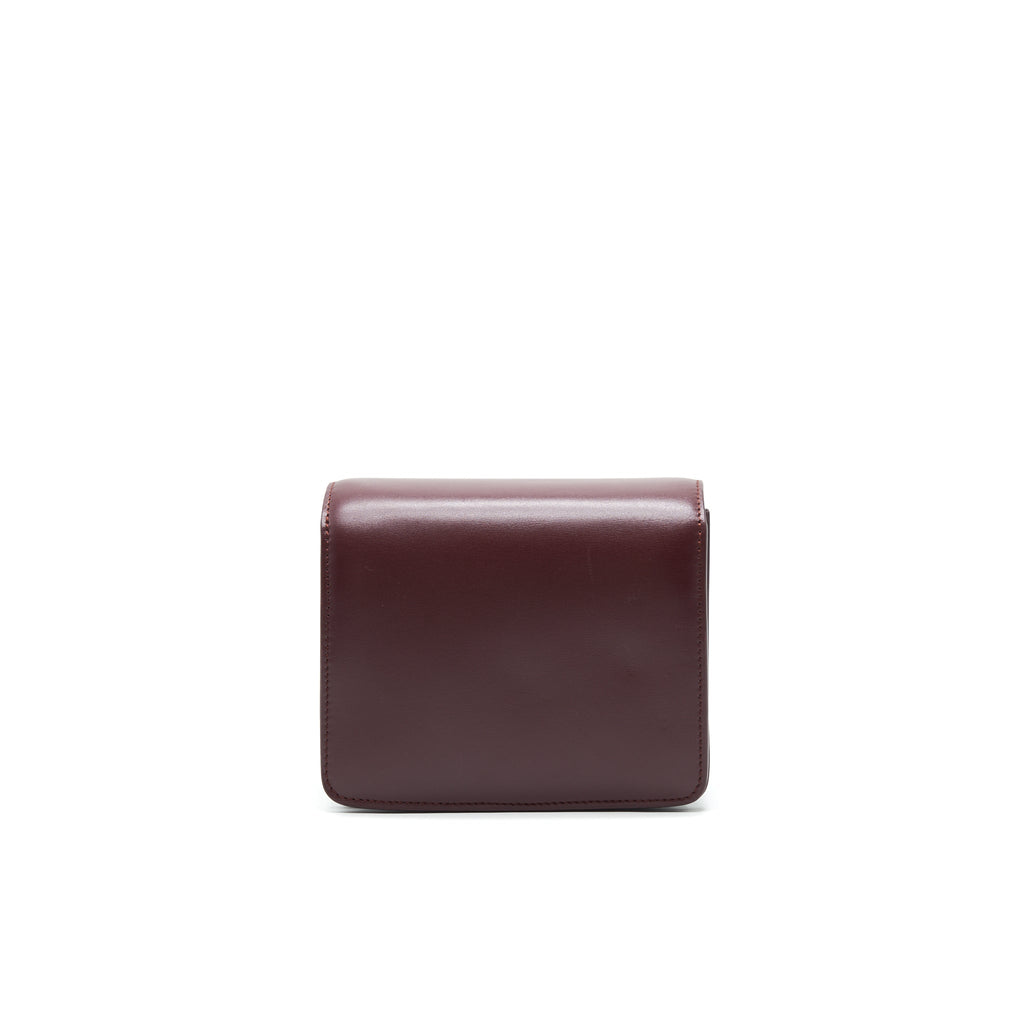 CELINE SMALL CLASSIC BAG IN BOX CALFSKIN BURGUNDY