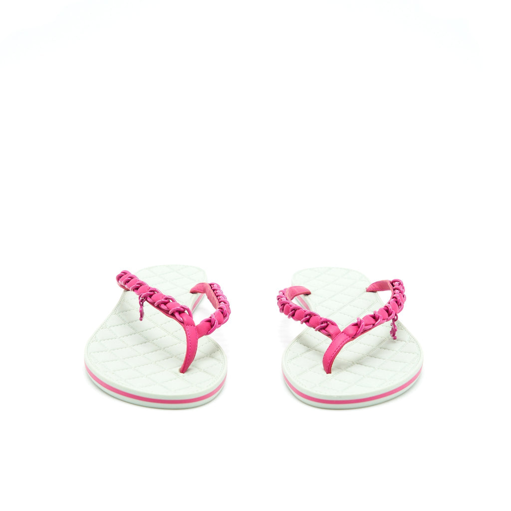 Chanel Size 38.5 Slipper Mint Green/ Pink