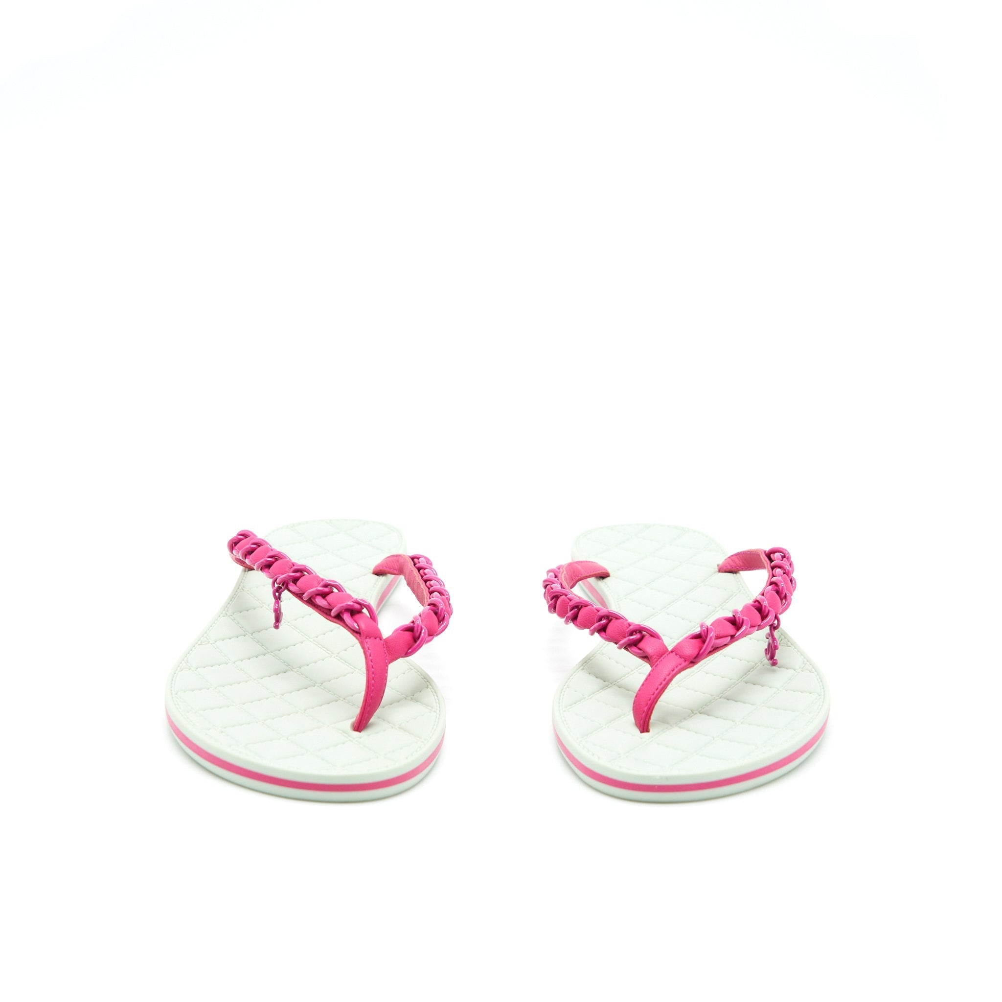 Chanel Size 38.5 Slipper Mint Green/ Pink