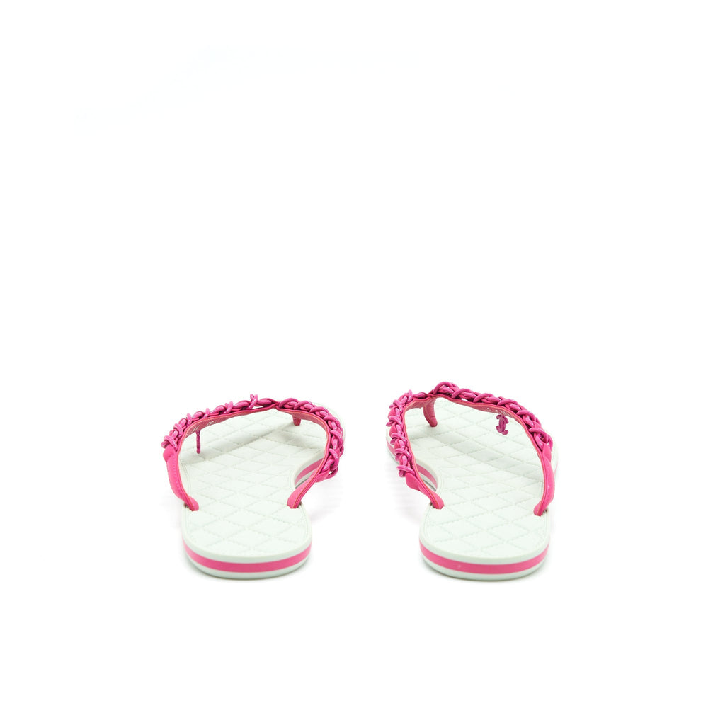 Chanel Size 38.5 Slipper Mint Green/ Pink