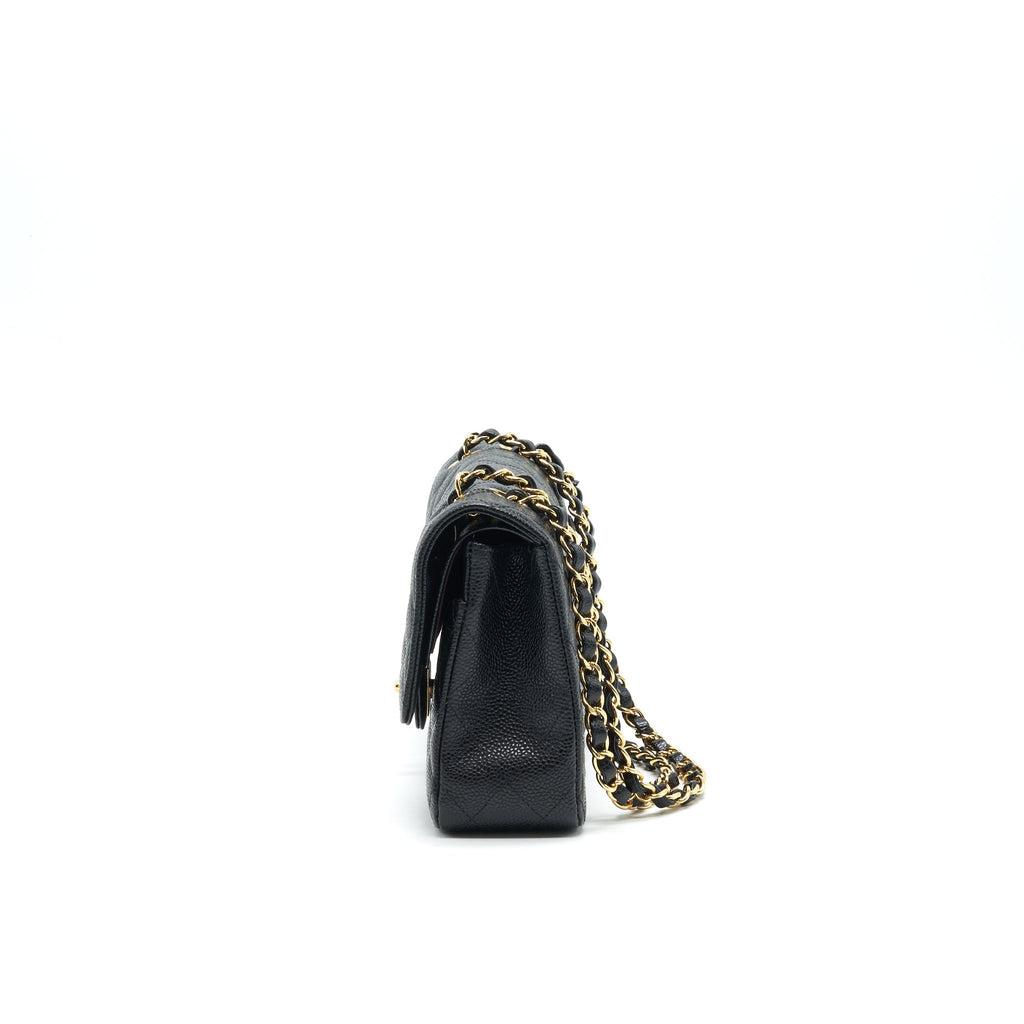 CHANEL MEDIUM CLASSIC DOUBLE FLAP BAG CAVIAR BLACK GHW