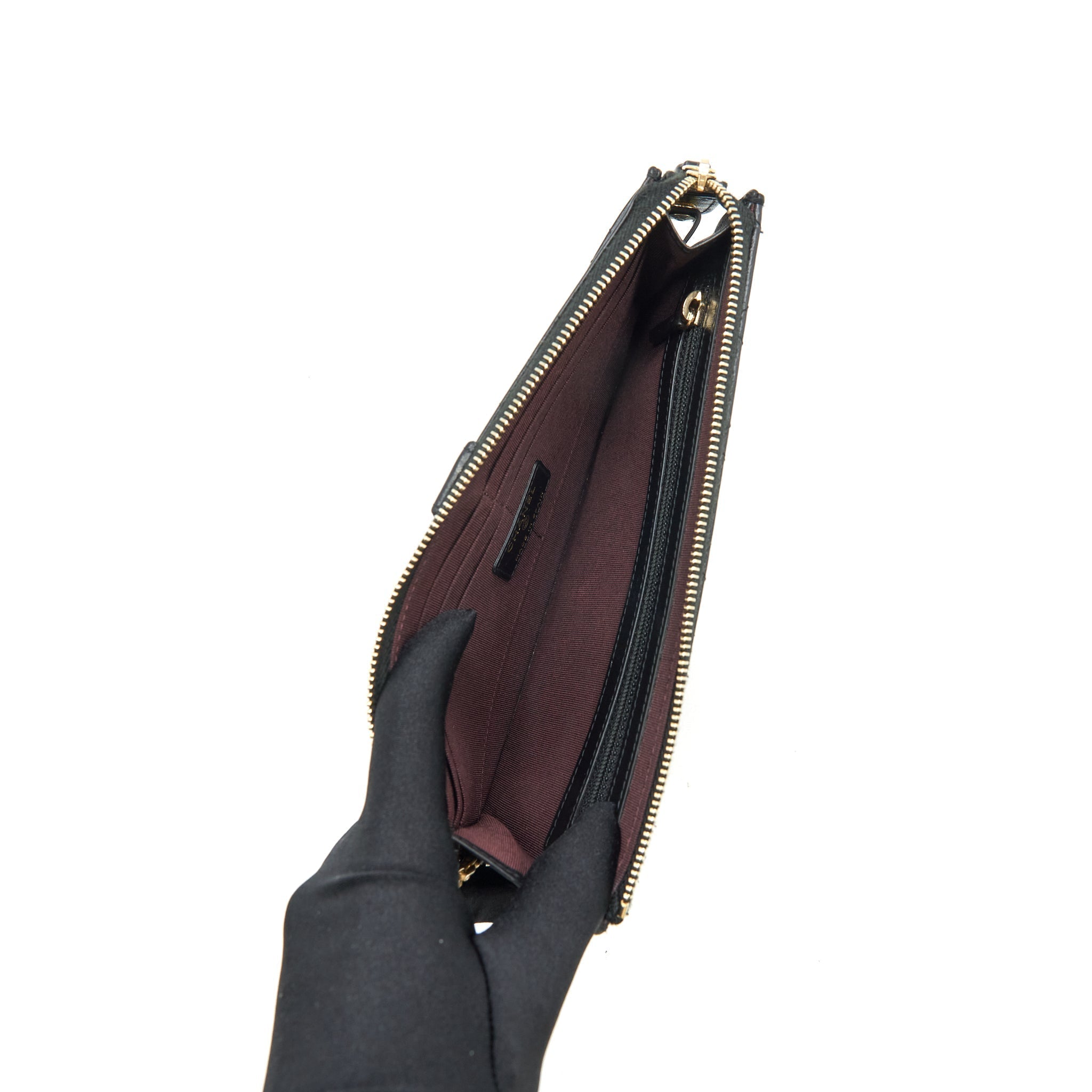 Chanel Reissue Zippy Pouch Quilted Calfskin Black Ruthenium GHW