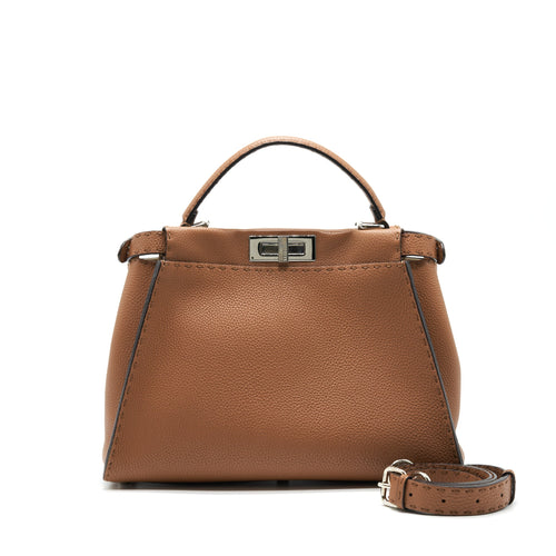 Fendi Medium Peekaboo Bag in Romano Leather Caramel SHW