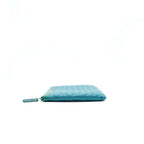 CHANEL QUILTED LEATHER CLUTCH BAG IN PATENT BLUE