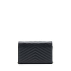 Saint Laurent/YSL Chain Wallet Crossbody Bag Grain Calfskin Black SHW