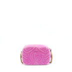 Gucci GG Marmont Camera Bag Velvet Pink With Crystal GHW