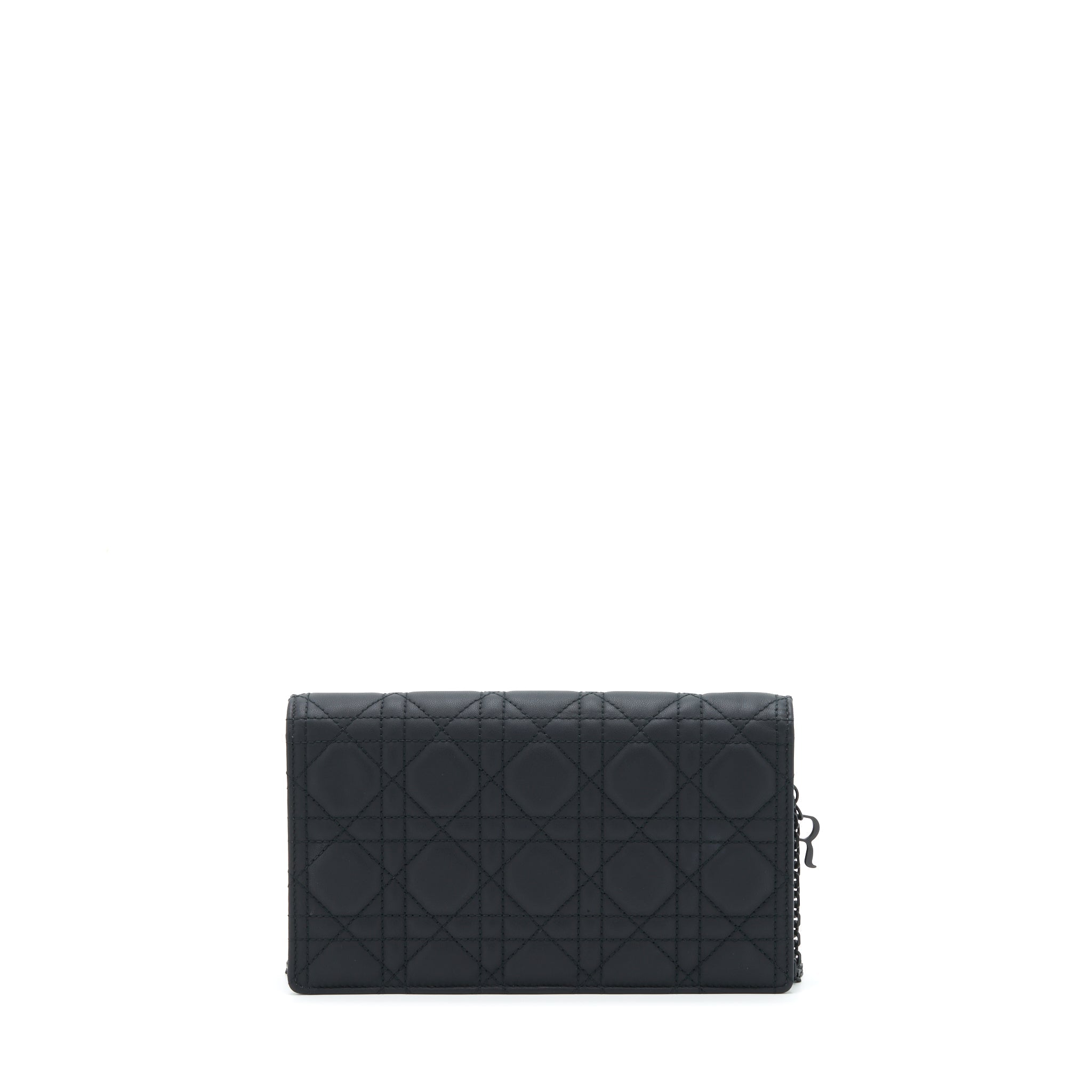 Dior Lady Dior Pouch Ultramatte Cannage Calfskin Black Hardware