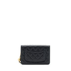 Chanel Pearl Crush Wallet On Chain Lambskin Black GHW