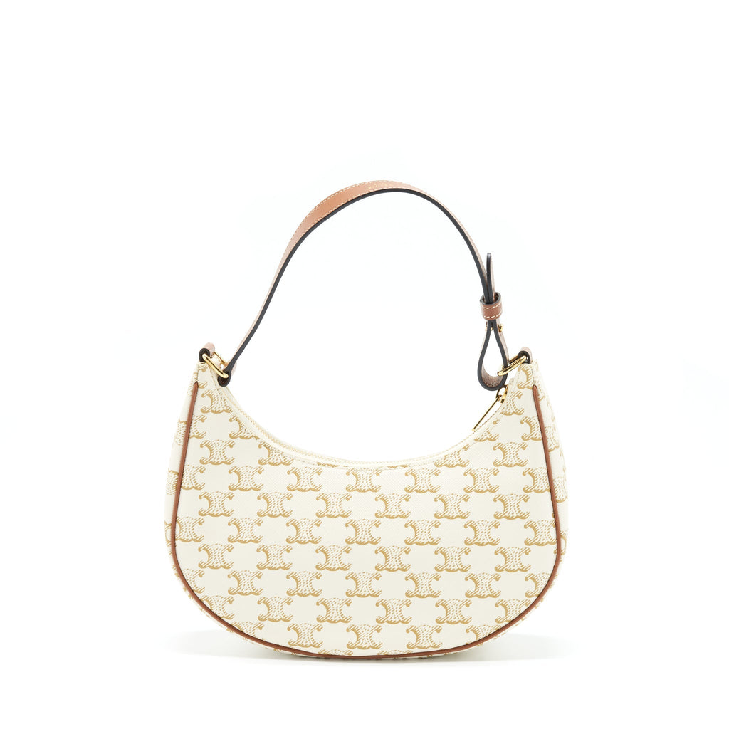 Celine Ava Bag Triomphe Canvas And Leather White