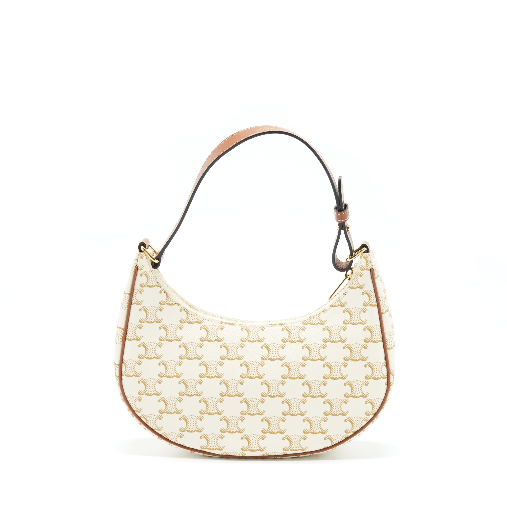 Celine Ava Bag Triomphe Canvas And Leather White