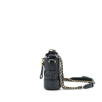Chanel Small Gabrielle Hobo Bag Calfskin Black With Gold And Silver Hardware