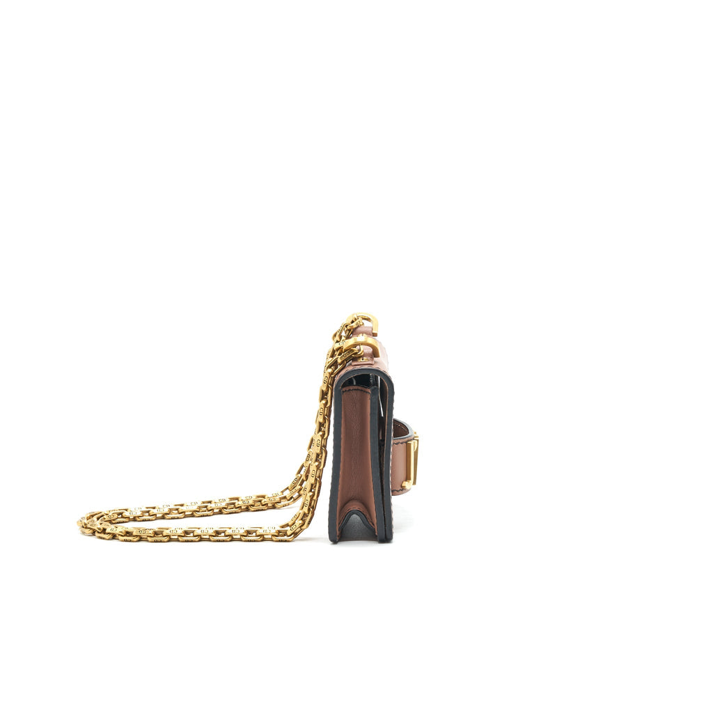 DIOR J'A DIOR MINI WALLET ON CHAIN PINK BEIGE GHW