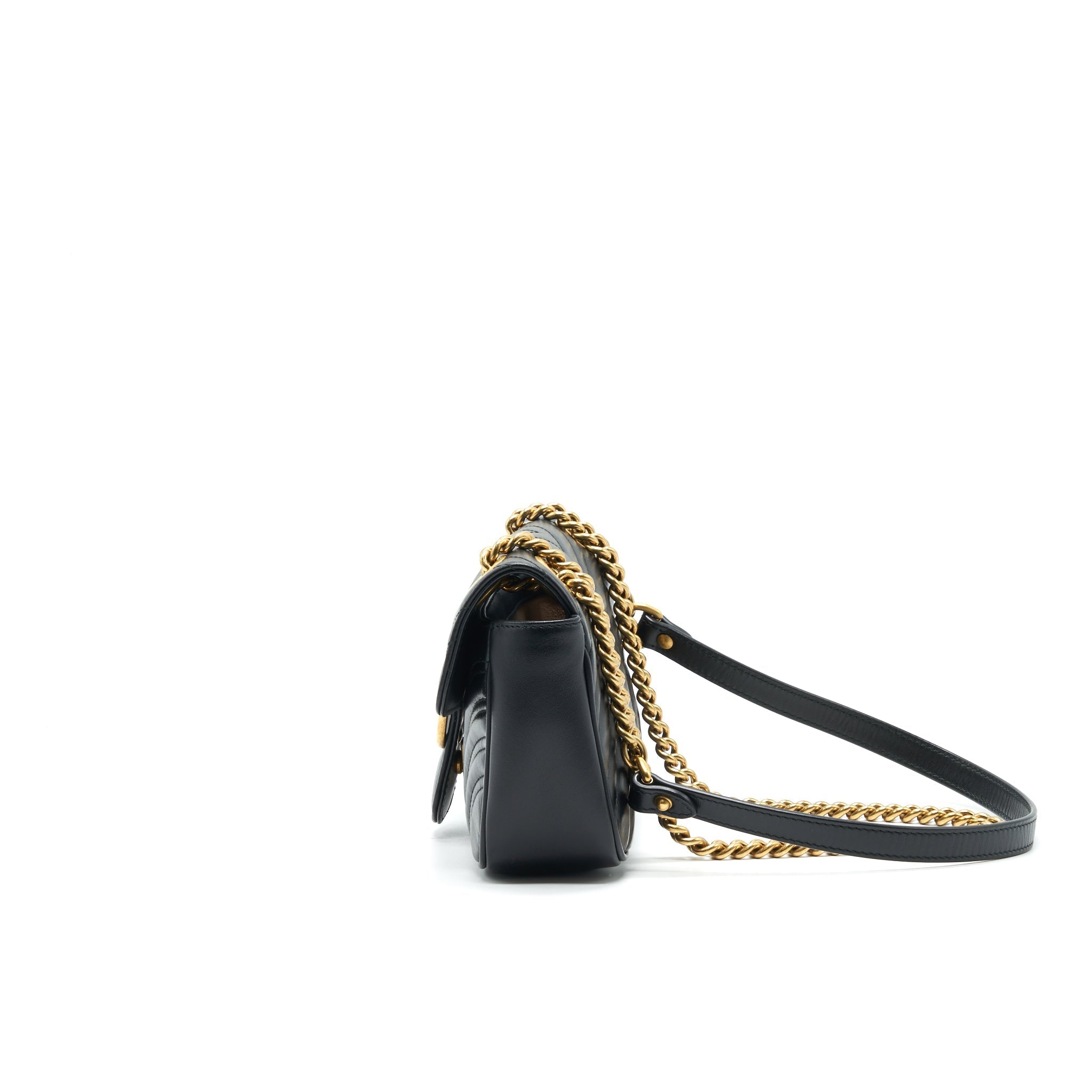 GUCCI GG MARMONT MINI BAG BLACK WITH GHW