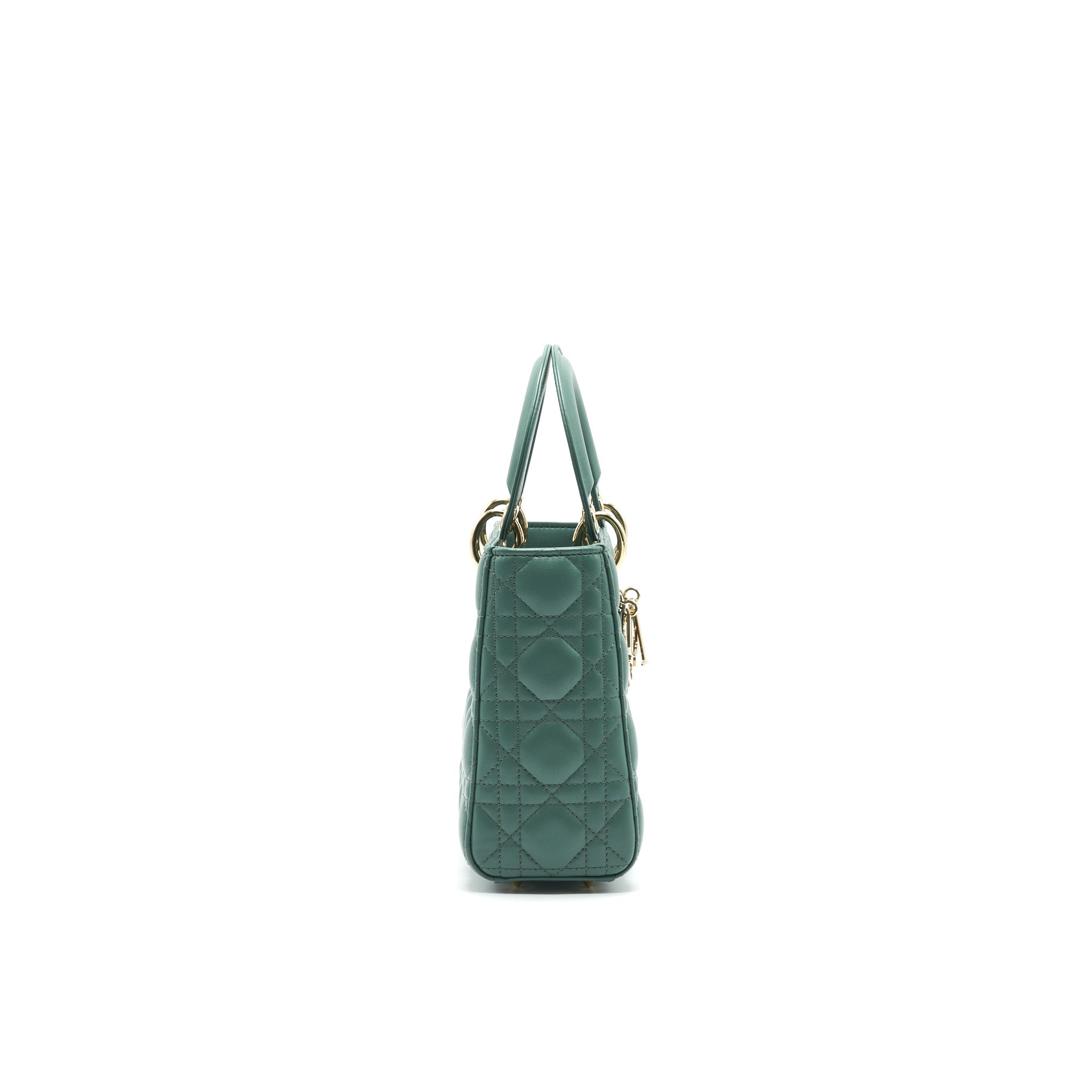 Dior Lambskin Cannage My ABCDior Lady Dior Small Green LGHW