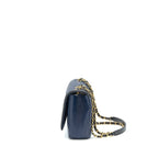 Chanel Medium Caviar Filigree Flap Bag Navy and Black
