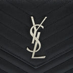 Saint Laurent/YSL Chain Wallet Crossbody Bag Grain Calfskin Black SHW