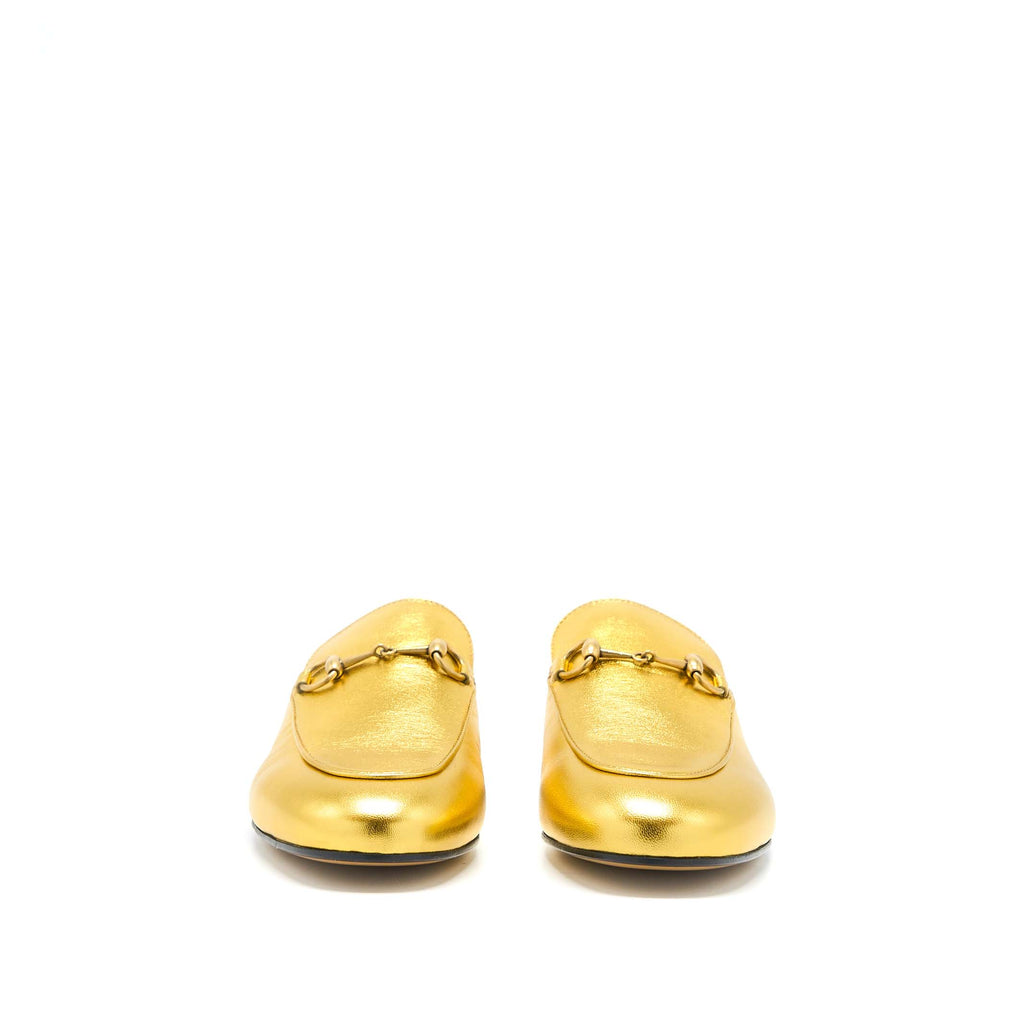 Gucci Size 38 Princetown Slipper Gold With GHW