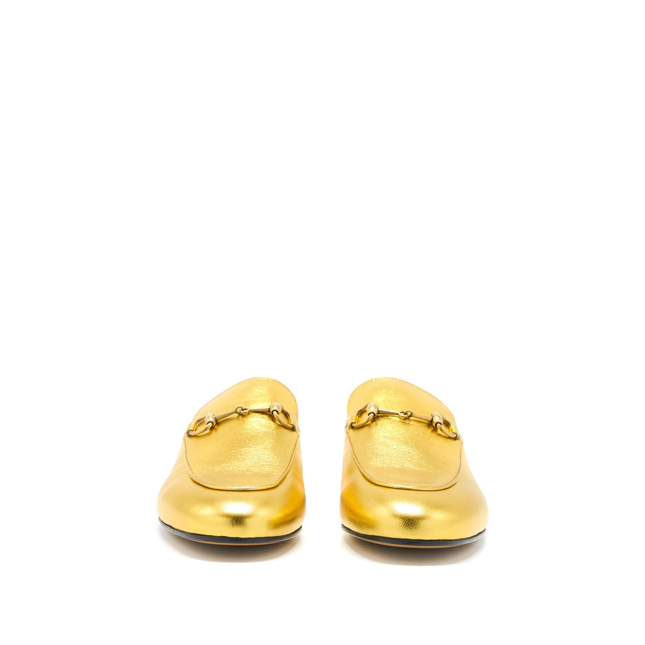 Gucci Size 38 Princetown Slipper Gold With GHW