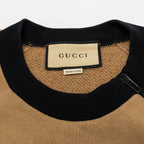 GUCCI Size XS Vintage Logo Sweatshirt Cotton Carmel/Multicolour