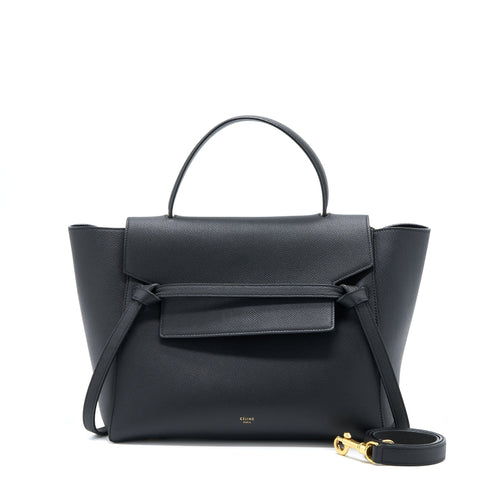Celine Mini Belt Grained Calfskin Black
