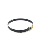 Dior size75 20mm Saddle Belt Calfskin Black GHW