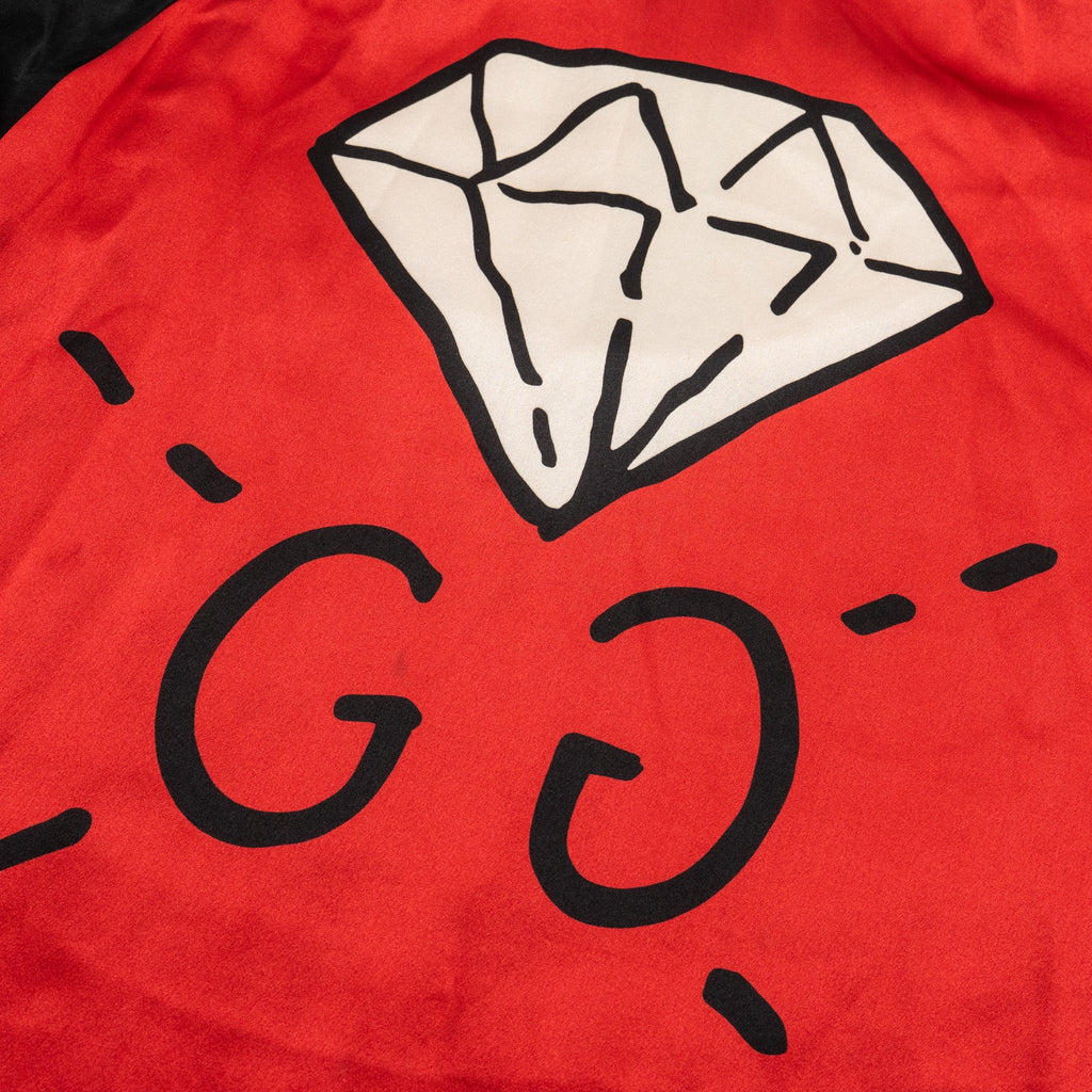 Gucci Size S Ghost Diamond Dress Silk Black/Red/White