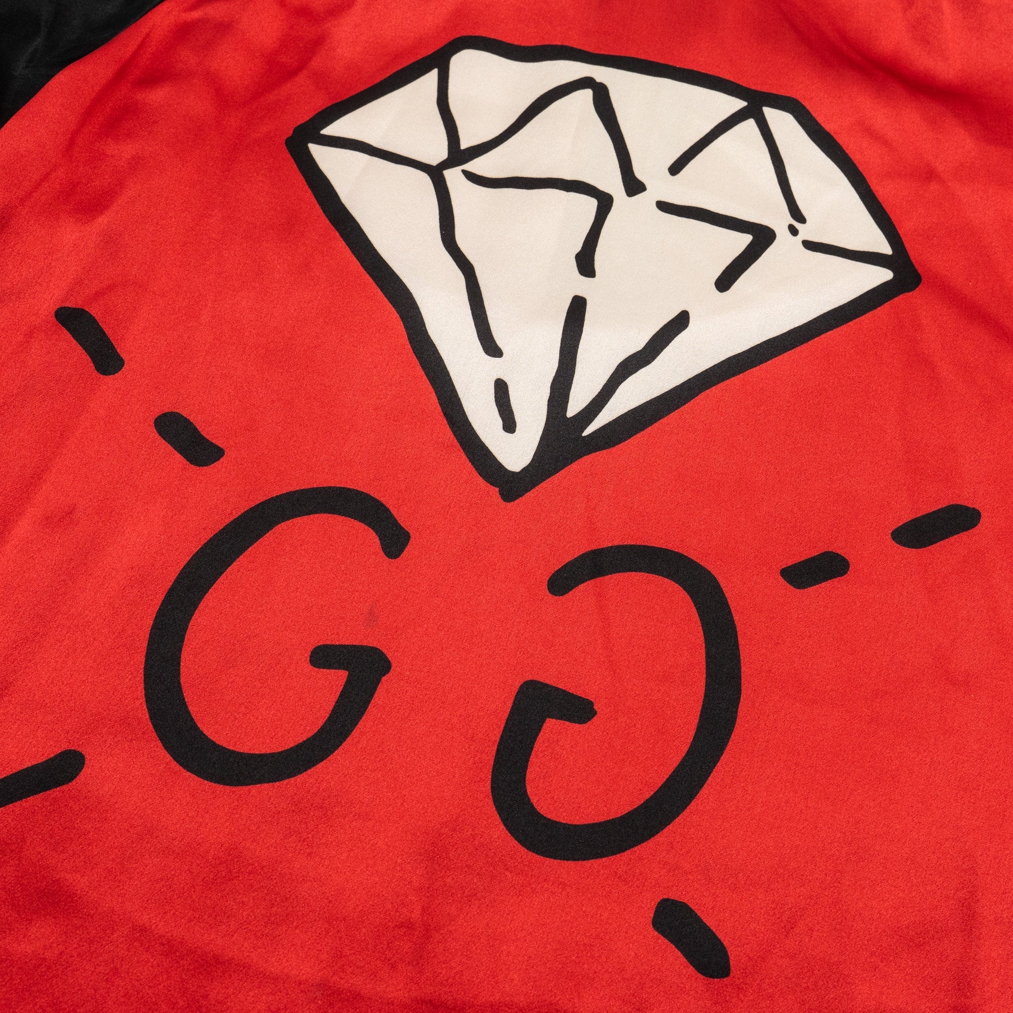 Gucci Size S Ghost Diamond Dress Silk Black/Red/White