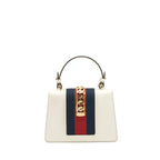Gucci Mini Top Handle Sylvie Bag White GHW