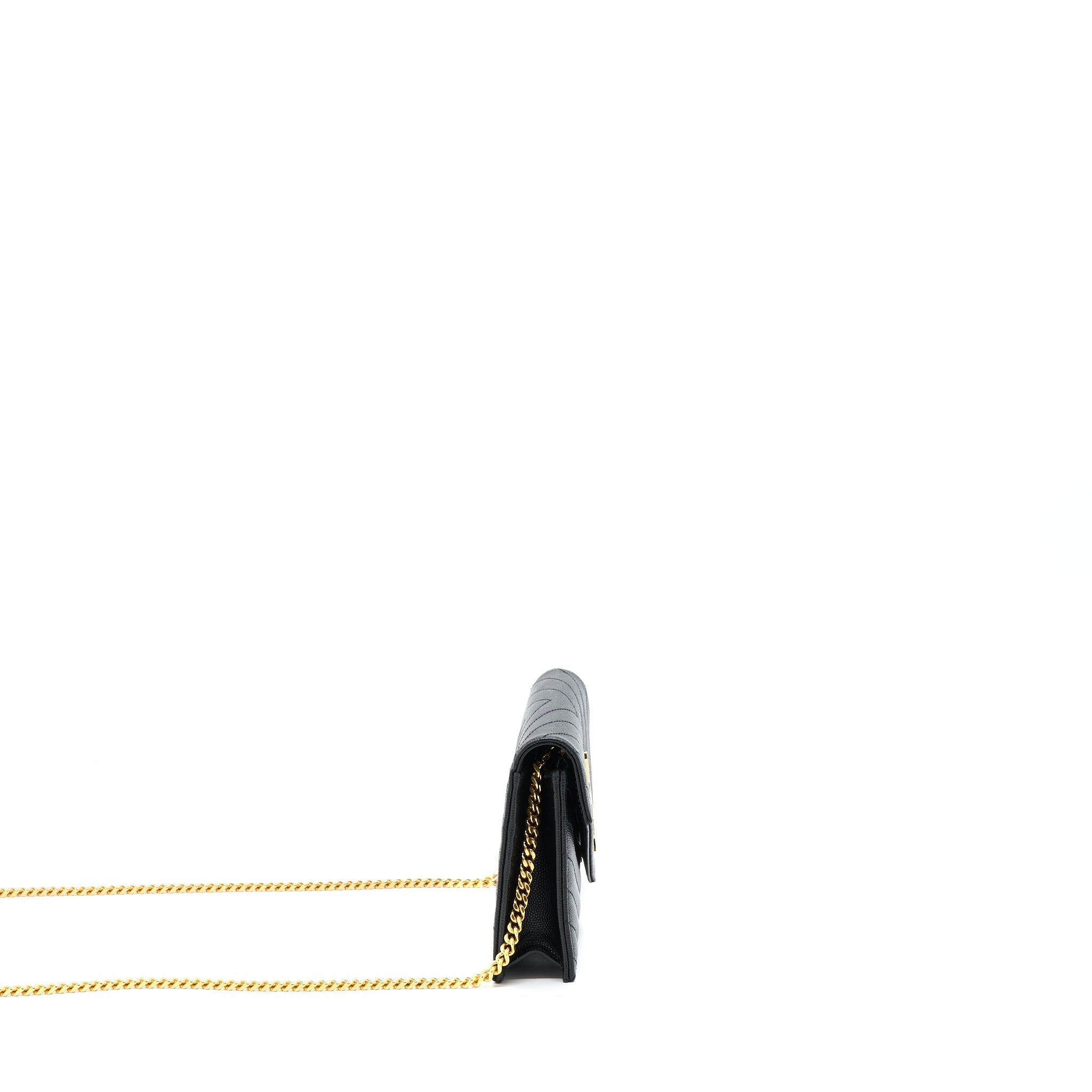 Saint Laurent/YSL Envelop Chain Wallet Black GHW