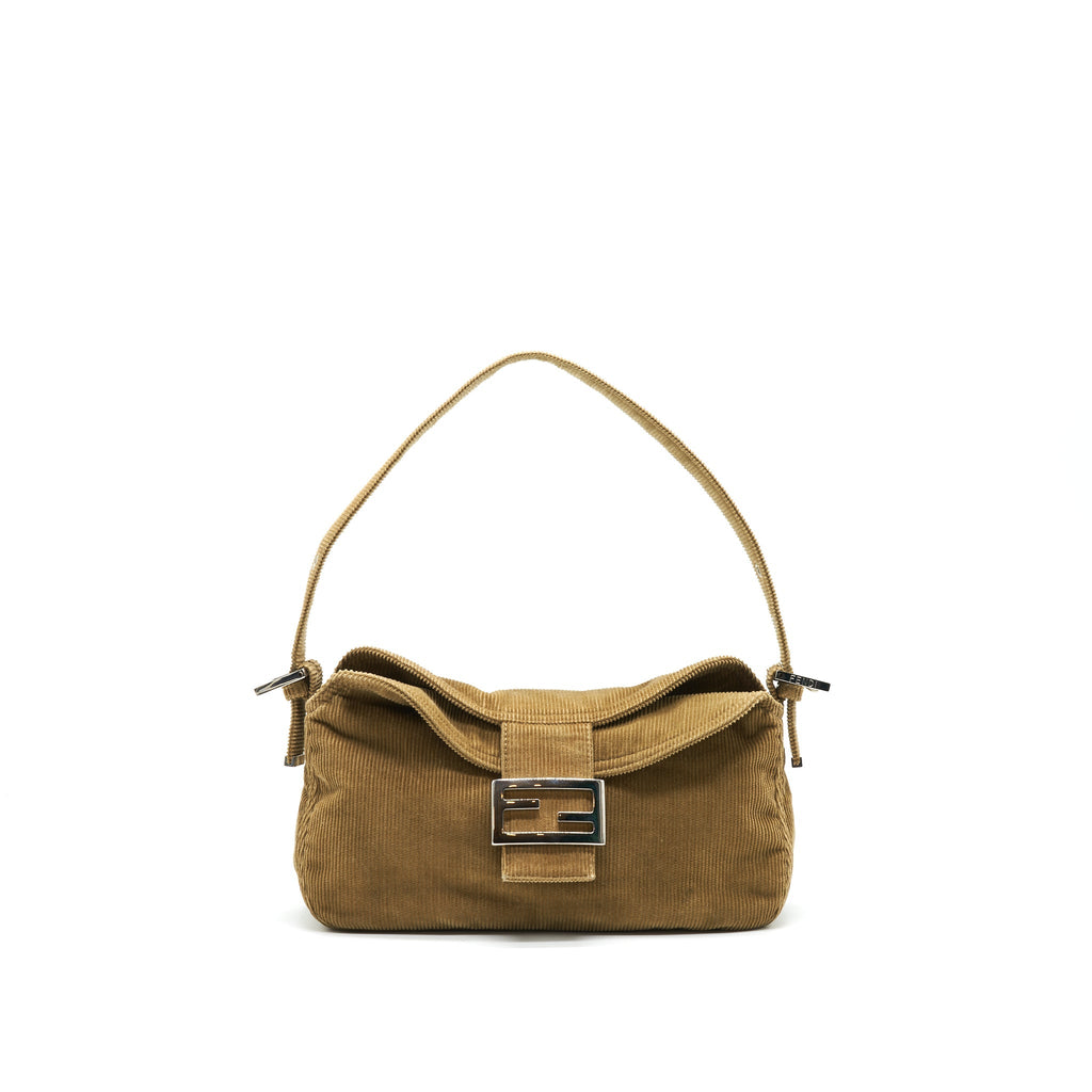 Fendi Vintage Nylon Baguette Bag Light Brown SHW