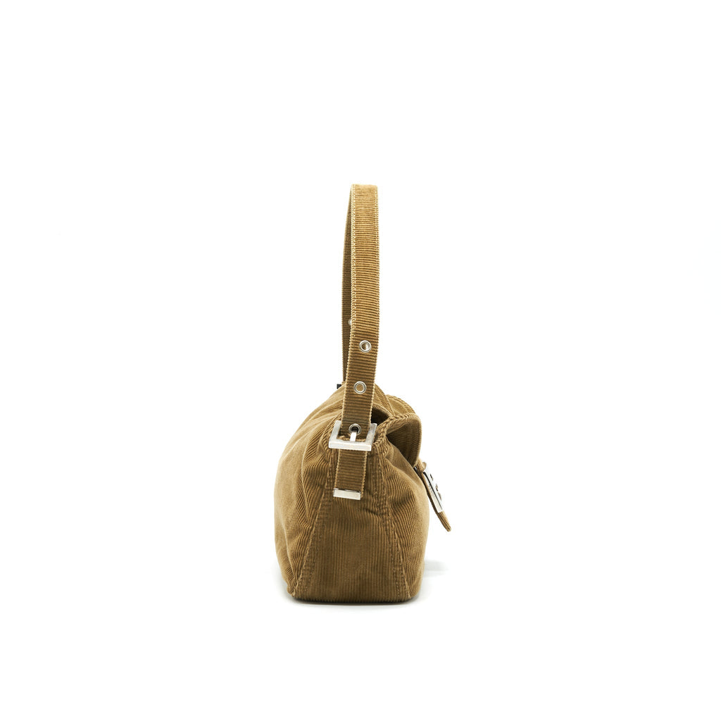 Fendi Vintage Nylon Baguette Bag Light Brown SHW