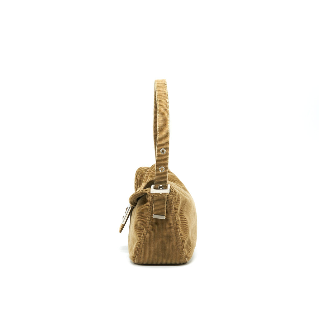 Fendi Vintage Nylon Baguette Bag Light Brown SHW