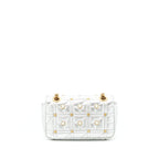 Gucci Mini GG Marmont Flap Bag Limited Edition Silver With Pearl/Gold Hardware