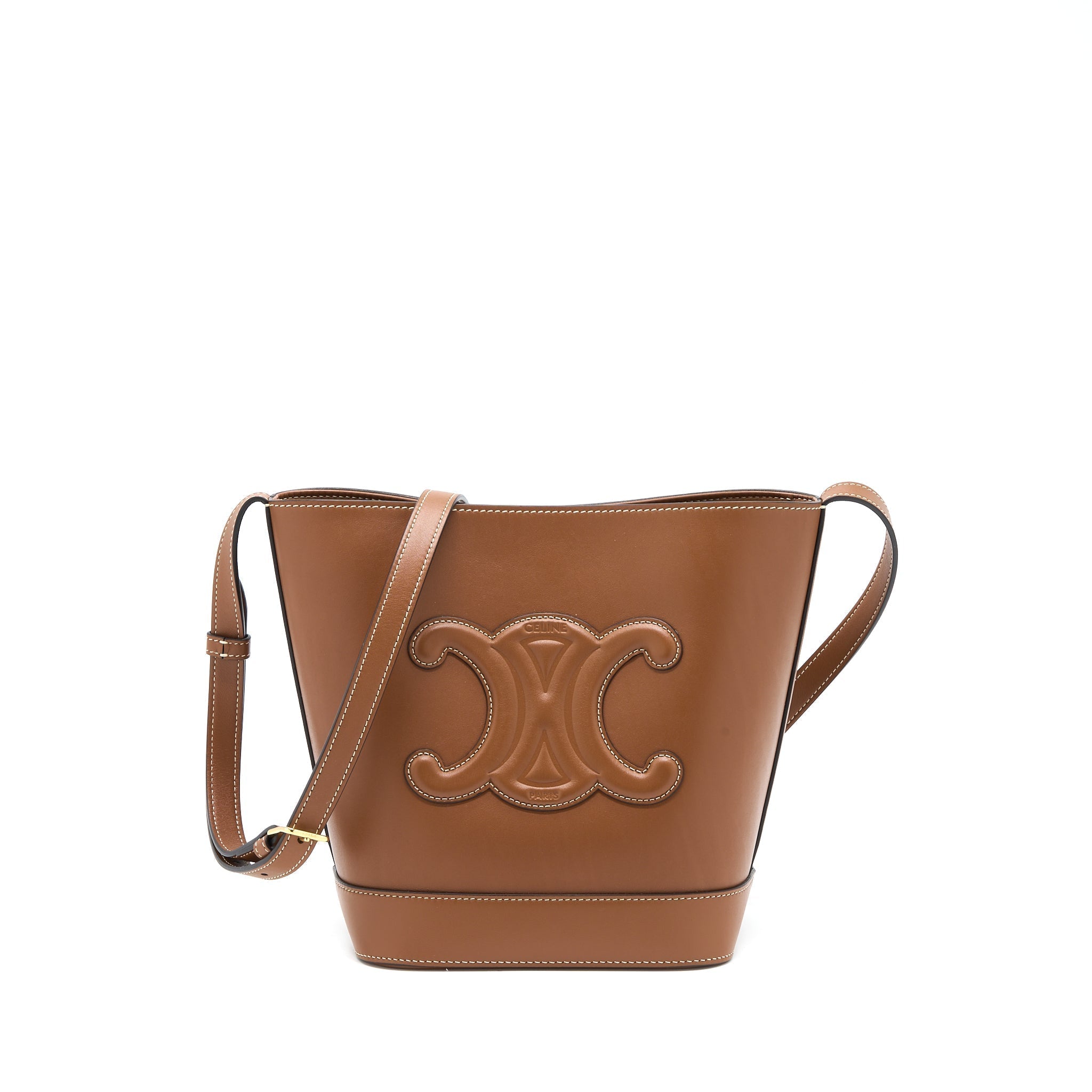 Celine Small Bucket Cuir Triomphe Calfskin Tan