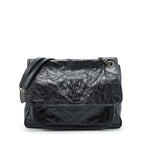 Saint Laurent Large Niki Shoulder Bag Calfskin Black SHW