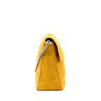 Celine Flap Shoulder Bag Suede Mustard Yellow