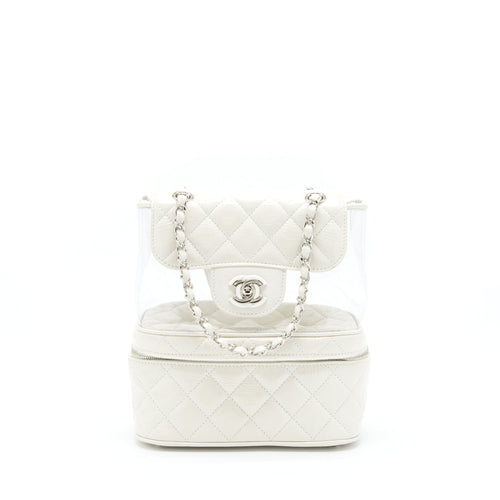 Chanel PVC Aquarium Backpack Aged Calfskin White SHW