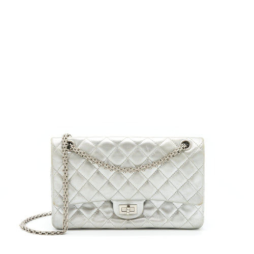 Chanel Reissue 2.55 226 Double Flap Bag Lambskin Silver SHW