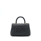 Chanel Small Coco Handle Caviar Black LGHW (Microchip)