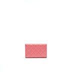 CHANEL CAVIAR FLAP WALLET ROSE PINK WITH GOLD CC LOGO