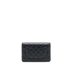Chanel 22S Pearl Crush Wallet On Chain Lambskin Black GHW (Microchip)