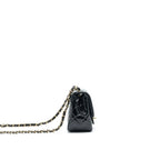CHANEL MINI SQUARE FLAP BAG QUILTED PATENT LEATHER BLACK GHW