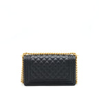 Chanel Medium Boy Bag Caviar Black With Brushed GHW (Microchip)