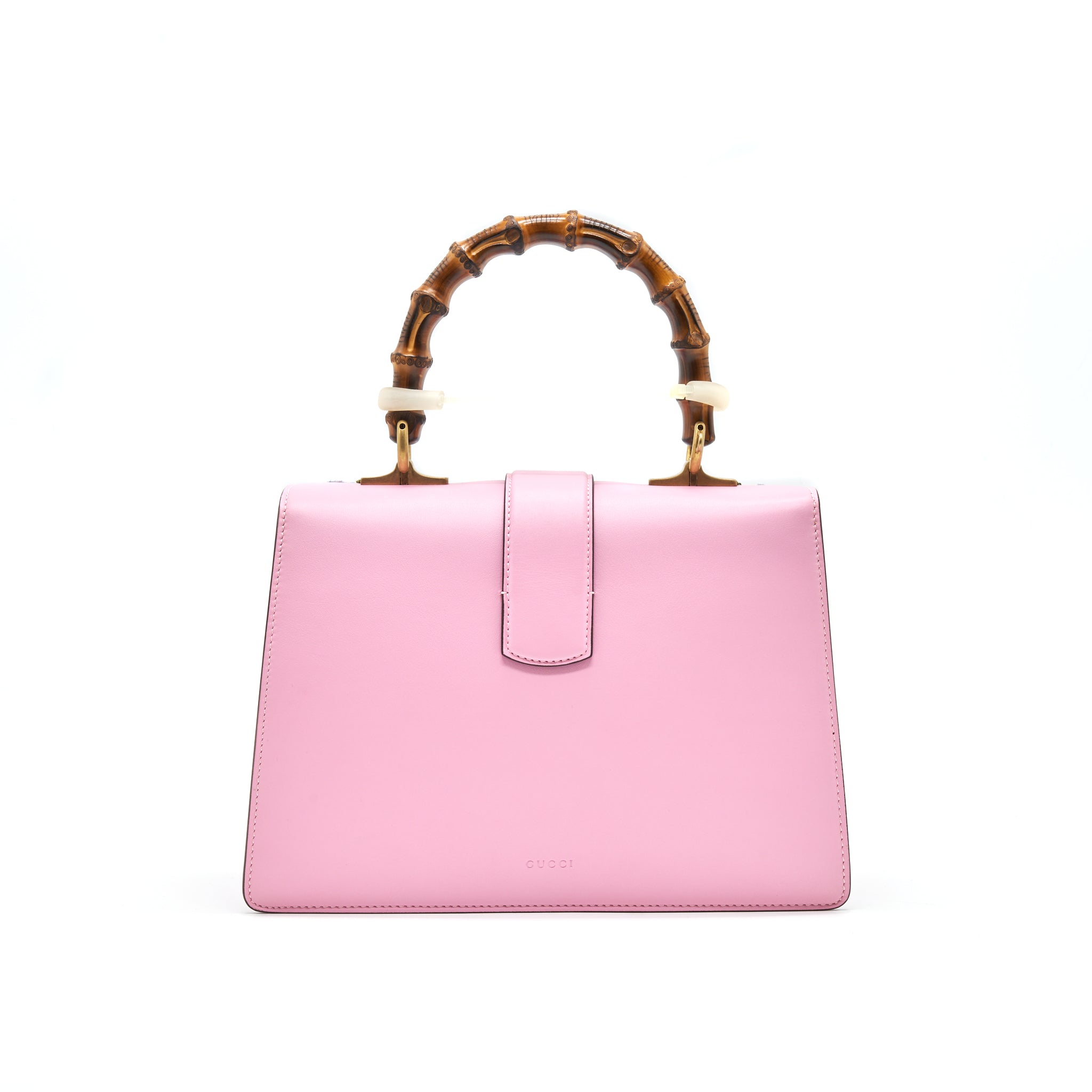 Gucci Dionysus Bamboo Top Handle Bag Embroidered Leather Medium Pink