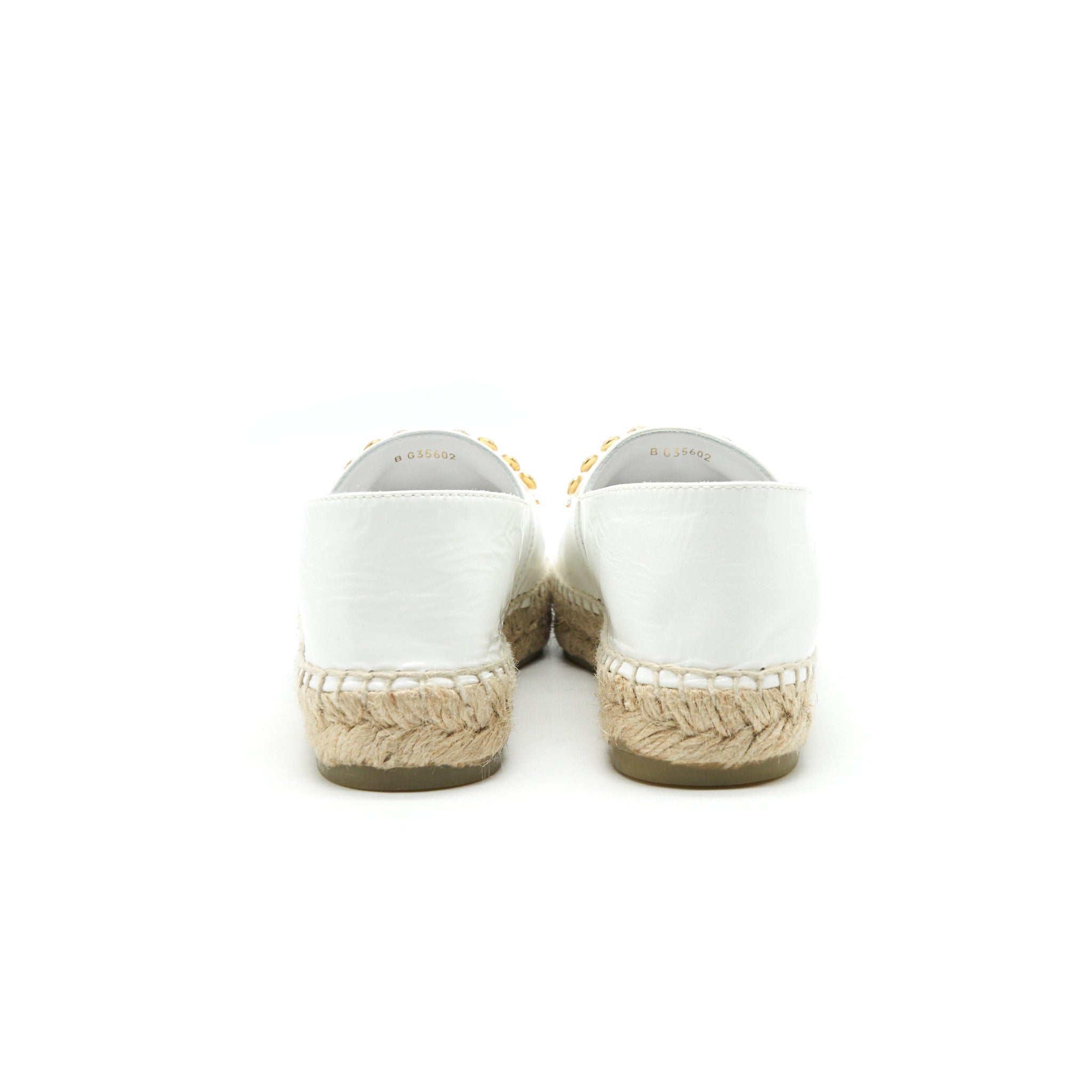 CHANEL White & Black Espadrilles Size35